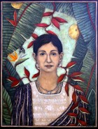 Autorretrato con mariposa y ave del paraíso